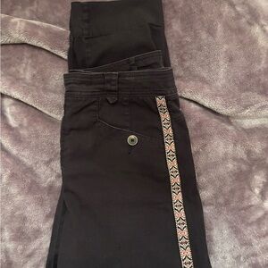 Anthropologie Black pants with side trim